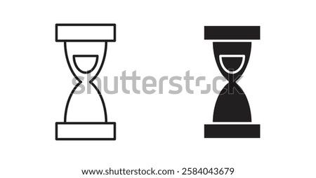 Hourglass end icon set in thin line. vector illustrations for web