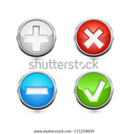 Delete and add buttons. Vector