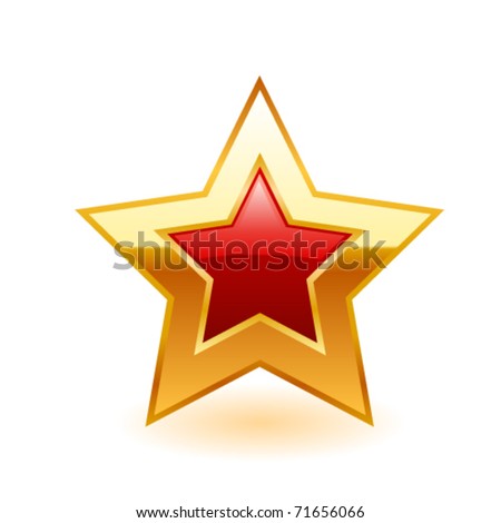 Gold star vector.