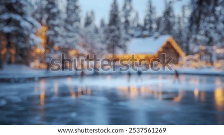 Similar – Image, Stock Photo Winter lights skater with sledge and fir tree hovering over the shopping street in Hamburg in front of the town hall