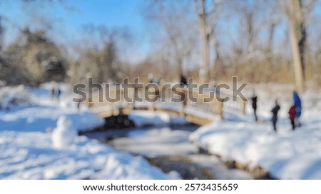 Similar – Image, Stock Photo Bright river landscape under cloudy sky with houses and buildings o city