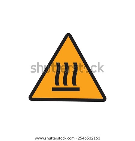 HOT SURFACE SIGN vector illustration, Warning about hot surface, Contact may cause burns, Ahead indicating risk of burn injuries present, Caution hot