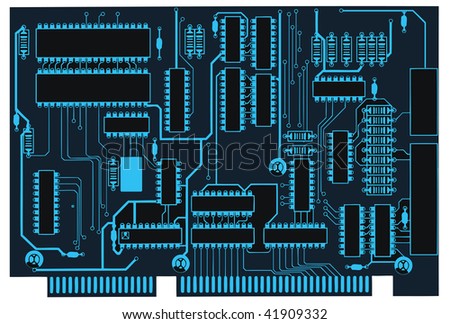 black and blue circuit board