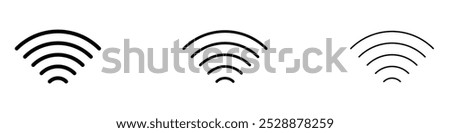 Wifi Signal vector icon set in black and blue colors.