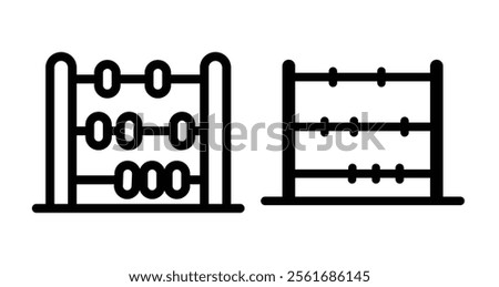 Abacus Icons set in solid and thin line style