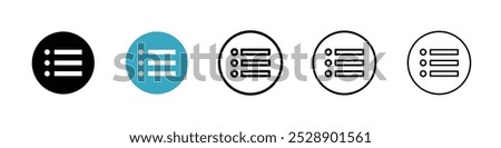 Bulleted list icon vector illustration set