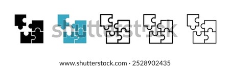 Puzzle piece icon vector illustration set