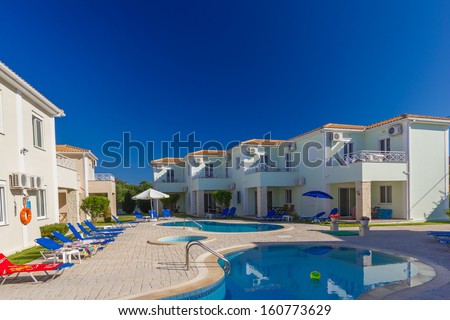Luxurious villas complex resort with pool in Greece
