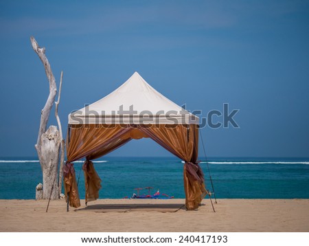 canopy on Kuta beach in Bali Indonesia