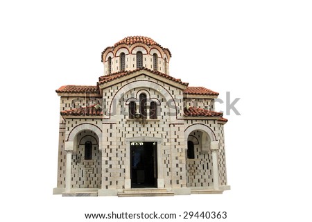 Greek orthodox church isolated on white