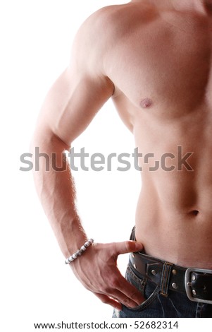 Sexy muscular man high key