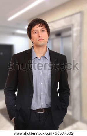 Young business man in the office workplace.