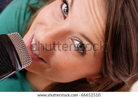 Trendy Singer (Girl Singing In Retro Mic)