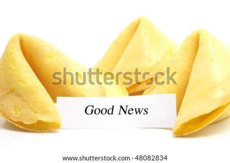 chinese fortune cookie whit label isolated on a white background