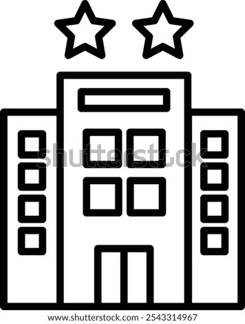 2 Star Hotel Vector Illustration Detailed Icon