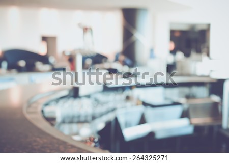 Blurred Modern Hotel Bar with Retro Instagram Style Filter