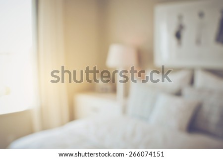 Blurred Bedroom applying Retro Instagram Style Filter