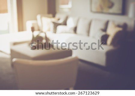 Blurred Modern Living Room with Retro Instagram Style Filter