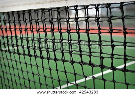 Side Angle of a Green and Red Tennis Court
