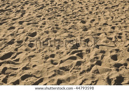 Sand Background with several foot prints