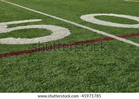 Fifty Yard Line on High School Football Field