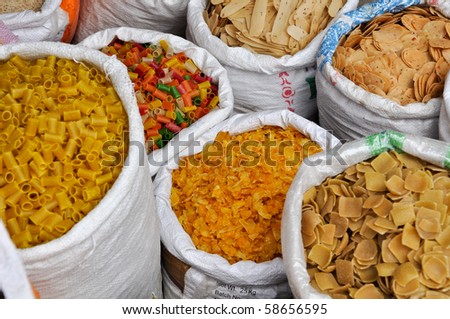 India Street Vendor Food for Sale including Pasta
