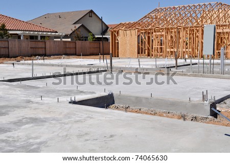 New Home Under Construction Foundation