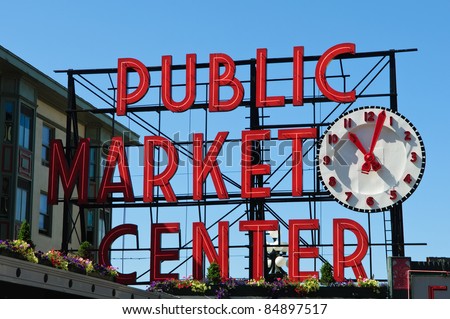 SEATTLE - AUGUST 19: The Pike Place Public Market Historic District on August 19, 2011 in Seattle, USA. Pike Place Market is a famous market\'s in the United States serving 10 million people annually.