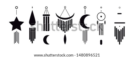 wind chimes set, vector art