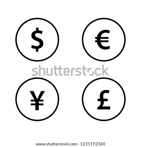 Free Vector Golden Currency Symbols