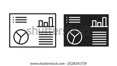 Dashboard icons. Vector set in filled and line style.