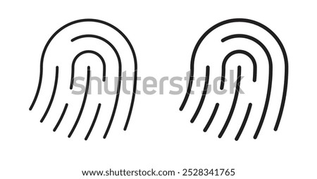 Fingerprint icons. Vector set in filled and line style.