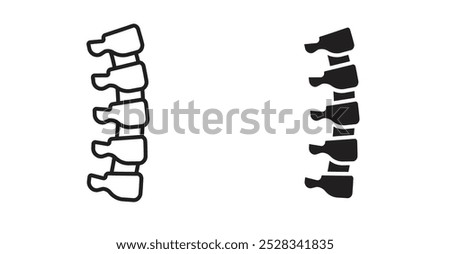 Spine icons. Vector set in filled and line style.