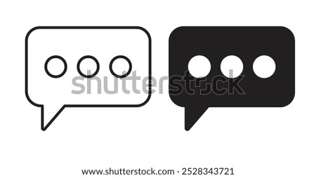 Chat icons. Vector set in filled and line style.