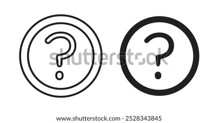 Question icons. Vector set in filled and line style.