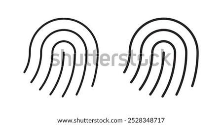 Fingerprint icons. Vector set in filled and line style.