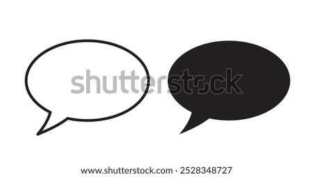 Speech bubble icons. Vector set in filled and line style.