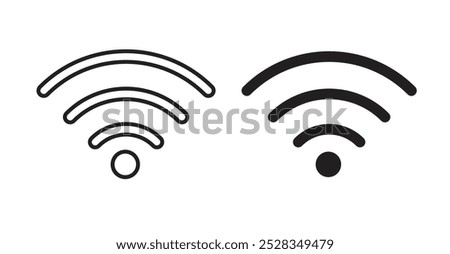 Signals icons. Vector set in filled and line style.