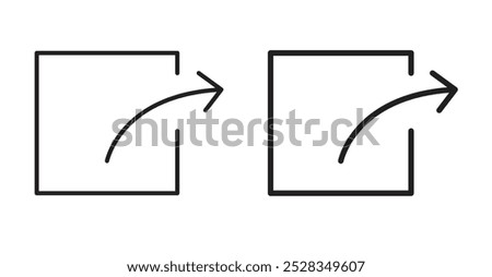 Export icons. Vector set in filled and line style.