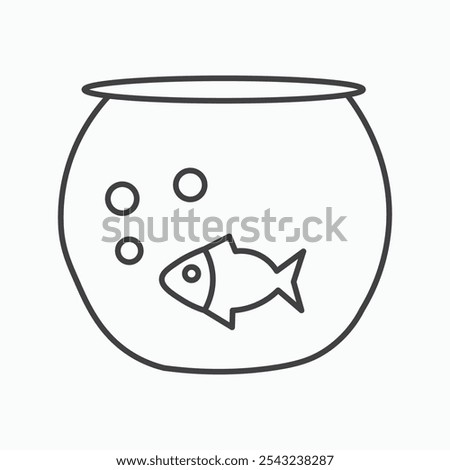 Fish bowl icon in black outlined and solid.