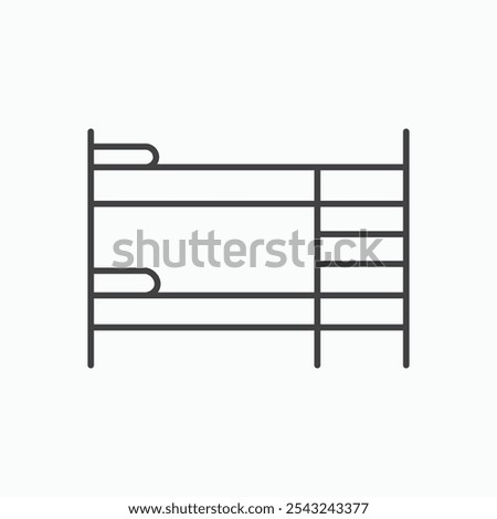 Bunk bed icon in black outlined and solid.