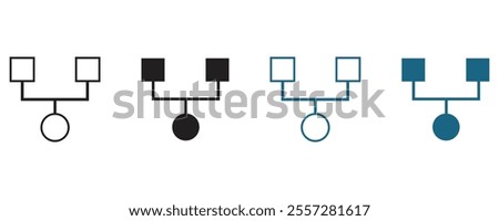 Code fork vector flat icon set.