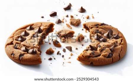 Similar – Image, Stock Photo Yummy cookies with chocolate chips and milk