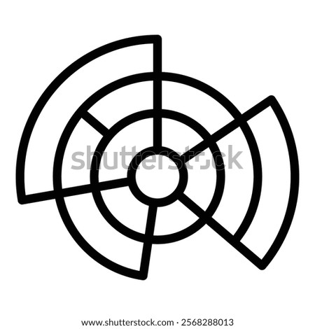 Sunburst Chart Icon Element For Design