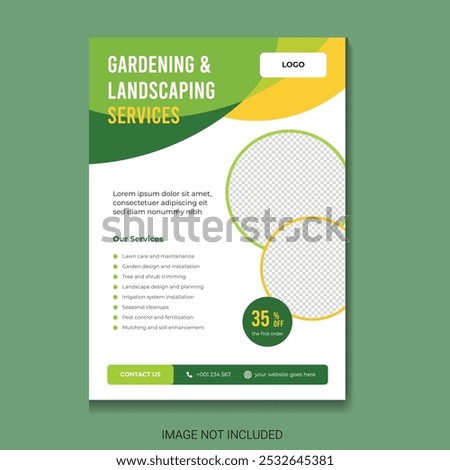 Creative and Eye-Catching Garden Service Flyer Template for Landscaping and Lawn Maintenance