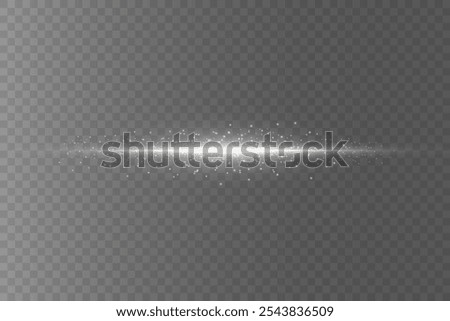 White burst of light on the line. On a transparent background.