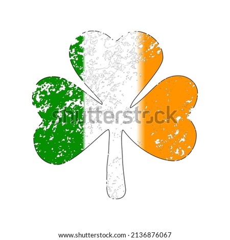 Ireland Shamrock Flag on white background