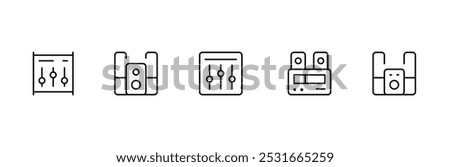 equalizer icon, sound volume level icon, control panel slide icon, sound controller icon, Adjustment settings slider. Editable Stroke. and Suitable for Web Page, Mobile App, UI, UX design.