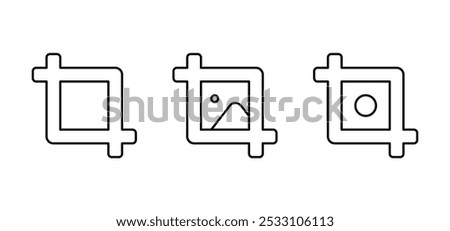 crop icon, crop tool vector Editable Stroke. and Suitable for Web Page, Mobile App, UI, UX. vector