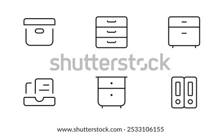 Fill drawer icon. shelf drawer, cabinat, file shelf, vector icons designed in filled, outline, line and stroke style can be used for web, mobile, ui. vector illustration